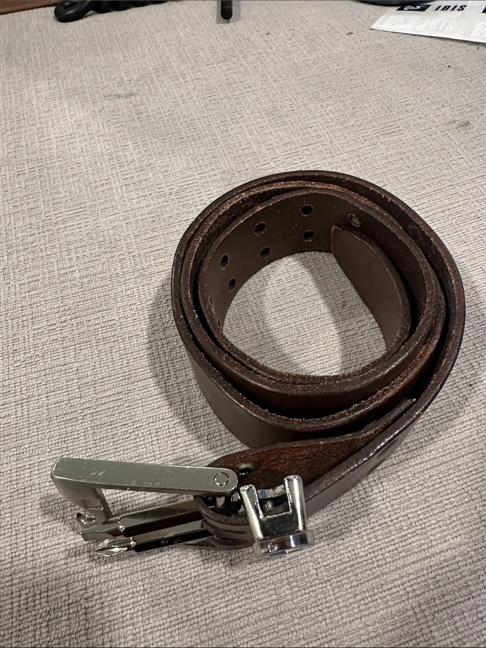 686 Brown Leather “tool” Belt with Silver Buckle